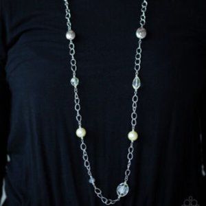 Paparazzi Only Special Occasions Yellow Necklace and Earring Set